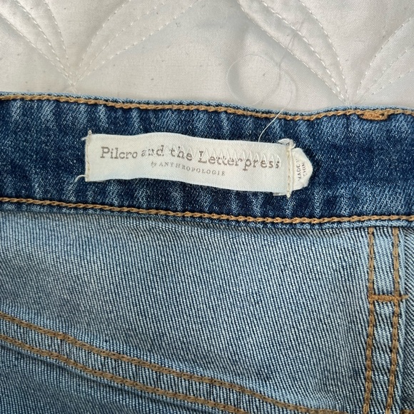 Pilcro and the Letterpress Anthropologie Slim Boyfriend Blue Denim Jeans - 30 - Picture 4 of 14